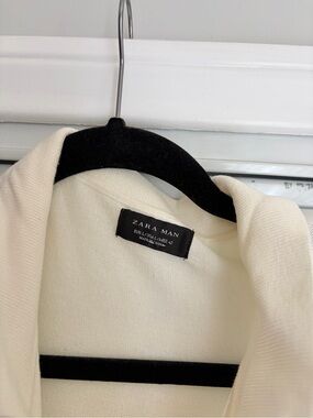 Zara Cream Open-Front Knit Cardigan
